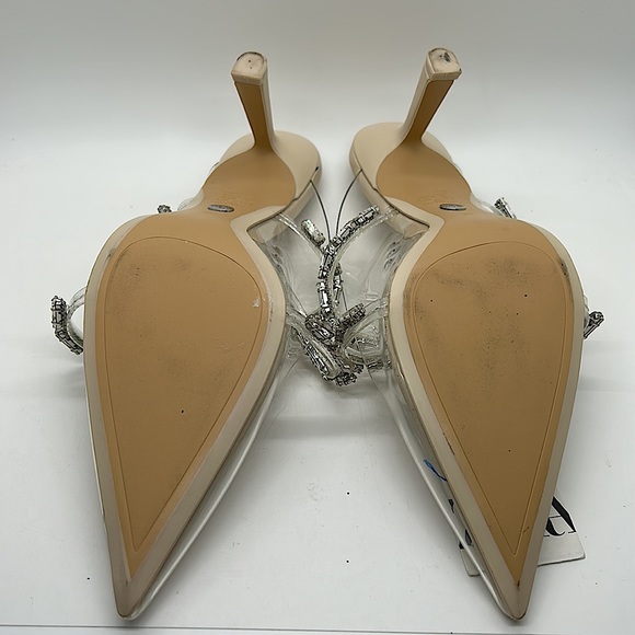 Zara Glitzy See Through Pointed Toe Jeweled Sandals Shoes **Sz 38/US Sz 8** 🔥🔥 - Picture 5 of 5